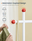 Portable Clothes Rack – Metal – Matte White – Includes Matchstick-Shaped Hooks