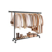 Heavy Duty Portable Clothes Rack – Metal – Black – Extendable Rail up to 150 kg Capacity