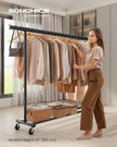 Heavy Duty Portable Clothes Rack – Metal – Black – Extendable Rail up to 150 kg Capacity