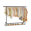 Clothes Rack – Heavy-Duty Steel – Matte Black – Extendable Hanging Rail, 110 kg Load Capacity
