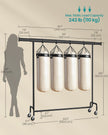 Clothes Rack – Heavy-Duty Steel – Matte Black – Extendable Hanging Rail, 110 kg Load Capacity