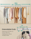 Clothes Rack – Chrome-Plated – Matte Silver – Heavy-Duty with Extendable Hanging Rail