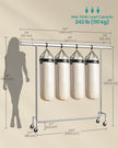 Clothes Rack – Chrome-Plated – Matte Silver – Heavy-Duty with Extendable Hanging Rail
