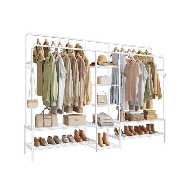 Clothes Rack - 541L - Steel - 9 Shelves - Hanging Rods