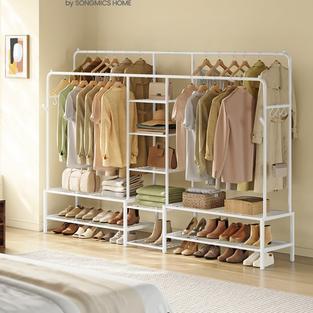 Clothes Rack - 541L - Steel - 9 Shelves - Hanging Rods