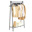Garment Rack – Steel – Matte Black – Includes Hanging Rail and Bottom Shelf