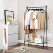 Garment Rack – Steel – Matte Black – Includes Hanging Rail and Bottom Shelf