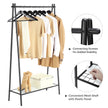 Garment Rack – Steel – Matte Black – Includes Hanging Rail and Bottom Shelf
