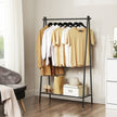 Garment Rack – Steel – Matte Black – Includes Hanging Rail and Bottom Shelf