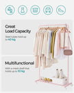 Garment Rack – Metal – Jelly Pink – Mobile with Storage Shelf