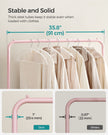 Garment Rack – Metal – Jelly Pink – Mobile with Storage Shelf