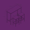 Bar Table Set – Steel – Rustic Brown and Black – Includes Two Stools