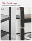 Coat Rack – Steel – Hazelnut Brown and Black – 4-in-1 Design with Shoe Storage Bench