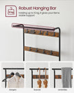 Coat Rack – Metal – Rustic Brown – Industrial Design with Removable Hooks and Umbrella Stand