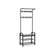 Coat Rack – Metal – Rustic Brown – Industrial Design with Removable Hooks and Umbrella Stand