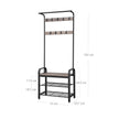Hall Tree – Metal – Rustic Brown – Multifunctional with Removable Hooks