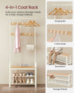 Coat Rack – Metal – Rustic Brown – Industrial Design with Removable Hooks and Hall Storage
