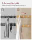 Coat Rack – Metal – Rustic Brown – Industrial Design with Removable Hooks and Hall Storage
