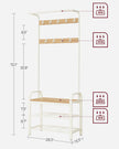 Coat Rack – Metal – Rustic Brown – Industrial Design with Removable Hooks and Hall Storage