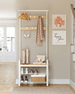 Coat Rack – Metal – Rustic Brown – Industrial Design with Removable Hooks and Hall Storage