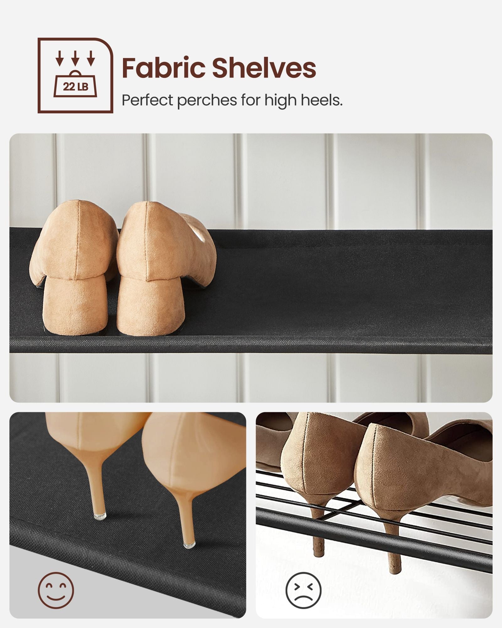Coat Rack – Wood – Rustic Brown and Black – Hall Tree with Shoe Storage and Movable Hooks