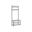 Vintage Coat Stand – Wood – Brown – Multi-functional with Bench and Shelves