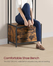 Coat Rack – Wood – Industrial Style – With Bench, 7 Hooks, and Shoe Storage