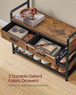 Hall Tree – Wood – Natural – With Bench, Shoe Storage, 2 Fabric Drawers, and 10 Hooks