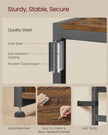 Hall Tree – Wood – Rustic Brown and Ink Black – Bench with Shoe Storage and Coat Rack