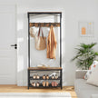 Hat and Coat Stand – Metal – Matte – Vintage Design with Shelves and Hooks