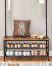 Hall Tree – Steel – Industrial Gray – Multifunctional with 9 Hooks and Shoe Rack