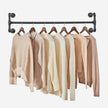 Wall-Mounted Clothes Rack – Metal – Black – Industrial Pipe Design, Space-Saving, Easy Assembly, 60 kg Capacity
