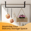 Set of 2 Wall-Mounted Garment Hanging Bars – Metal – Black – Industrial Design, Space-Saving for Small Rooms