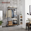 5-Tier Rolling Garment Organiser – Metal Frame – Brown and Black – Versatile Clothes Storage Rack for Laundry Room and Bedroom