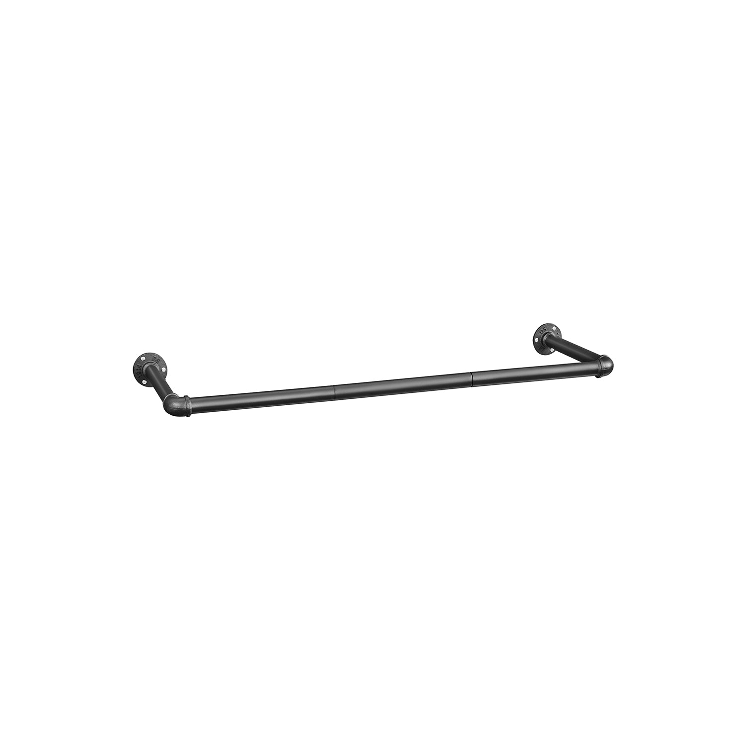 Wall-Mounted Clothes Rail – Metal – Black – Set of 2, Industrial Design, Space-Saving, Supports Up to 50 kg