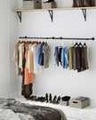 Wall-Mounted Clothes Rail – Metal – Black – Set of 2, Industrial Design, Space-Saving, Supports Up to 50 kg