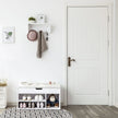 Hallway Cabinet Shoe Bench – Wood – White – Storage with Shelves and Hidden Chest