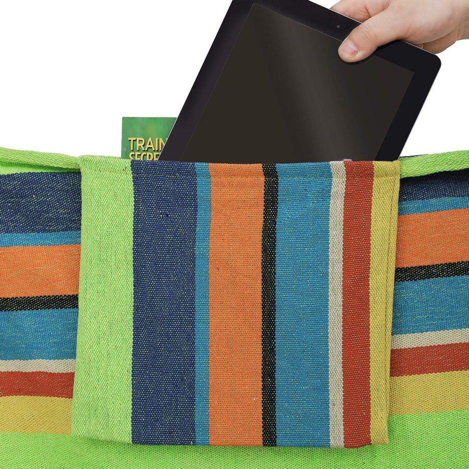 Hammock – 70% Cotton – Multicolor – Includes 2 Cushions, 2-Person Capacity, 300 kg Load Limit