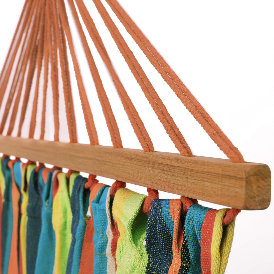 Hammock – 70% Cotton – Multicolor – Includes 2 Cushions, 2-Person Capacity, 300 kg Load Limit
