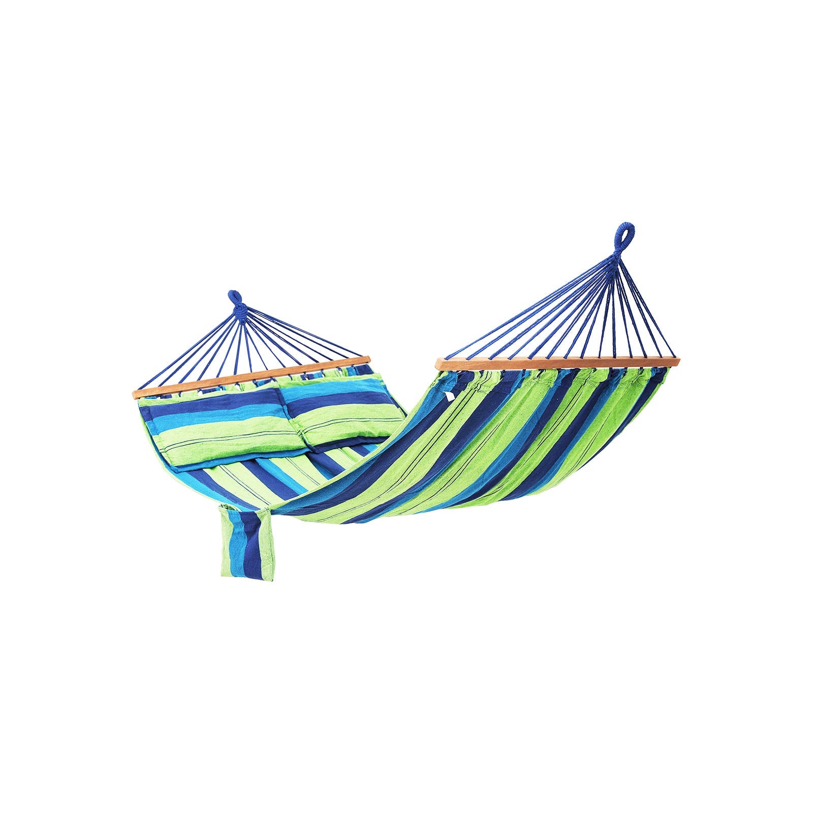 Hammock – 70% Cotton – Multi-Color – Includes Two Pillows, Portable for Two Persons, Max Load 300 kg