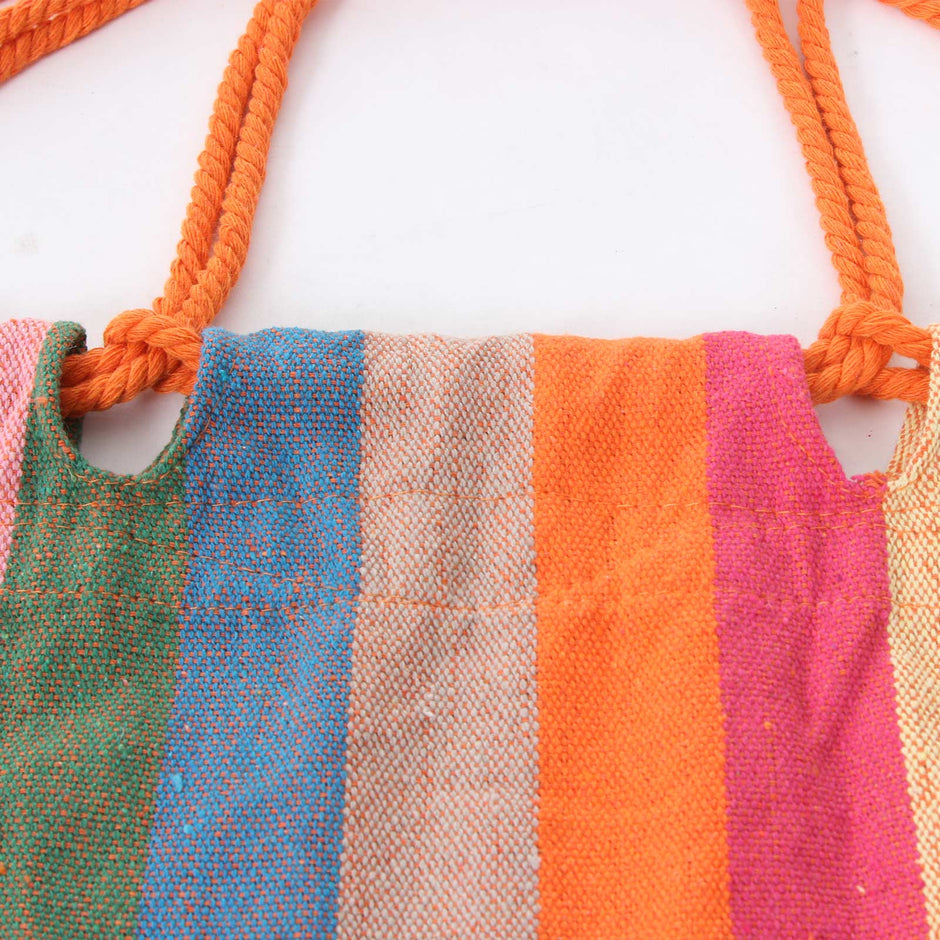 Hammock – 70% Cotton – Rainbow – Portable with Carry Bag and Two Pillows