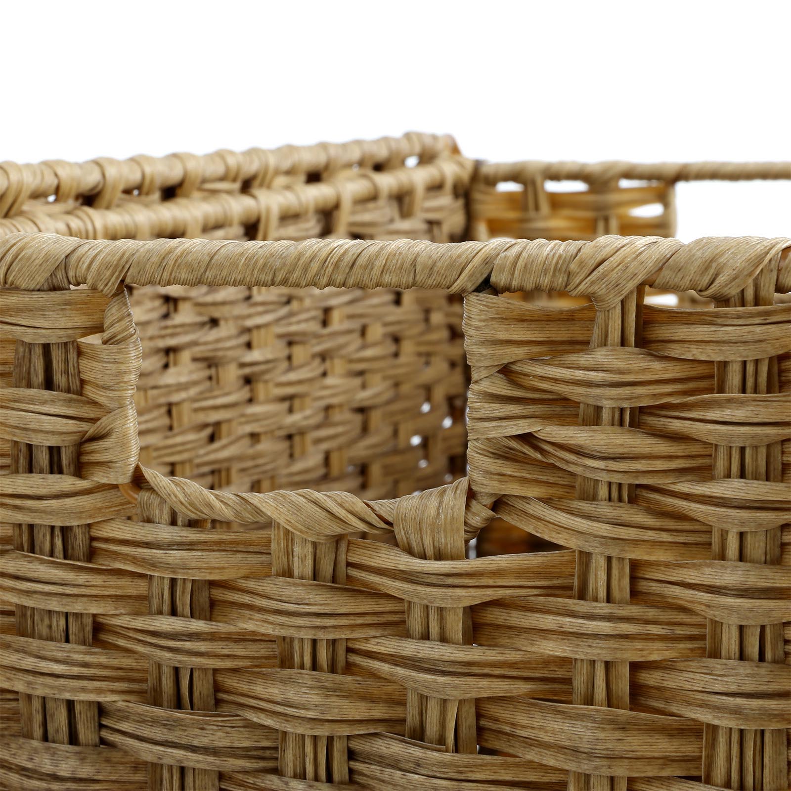 Handwoven Laundry Basket – Synthetic Rattan Wicker – Natural – 90L Capacity with Lid and Foldable Design