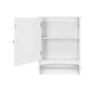Wooden Wall Storage Cabinet – White – Adjustable Shelf with Towel Rod