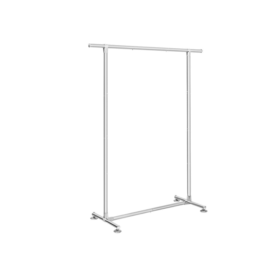 Hanging Rail Garment Rack – All-Metal – Silver – Robust Design with 45 kg Load Capacity