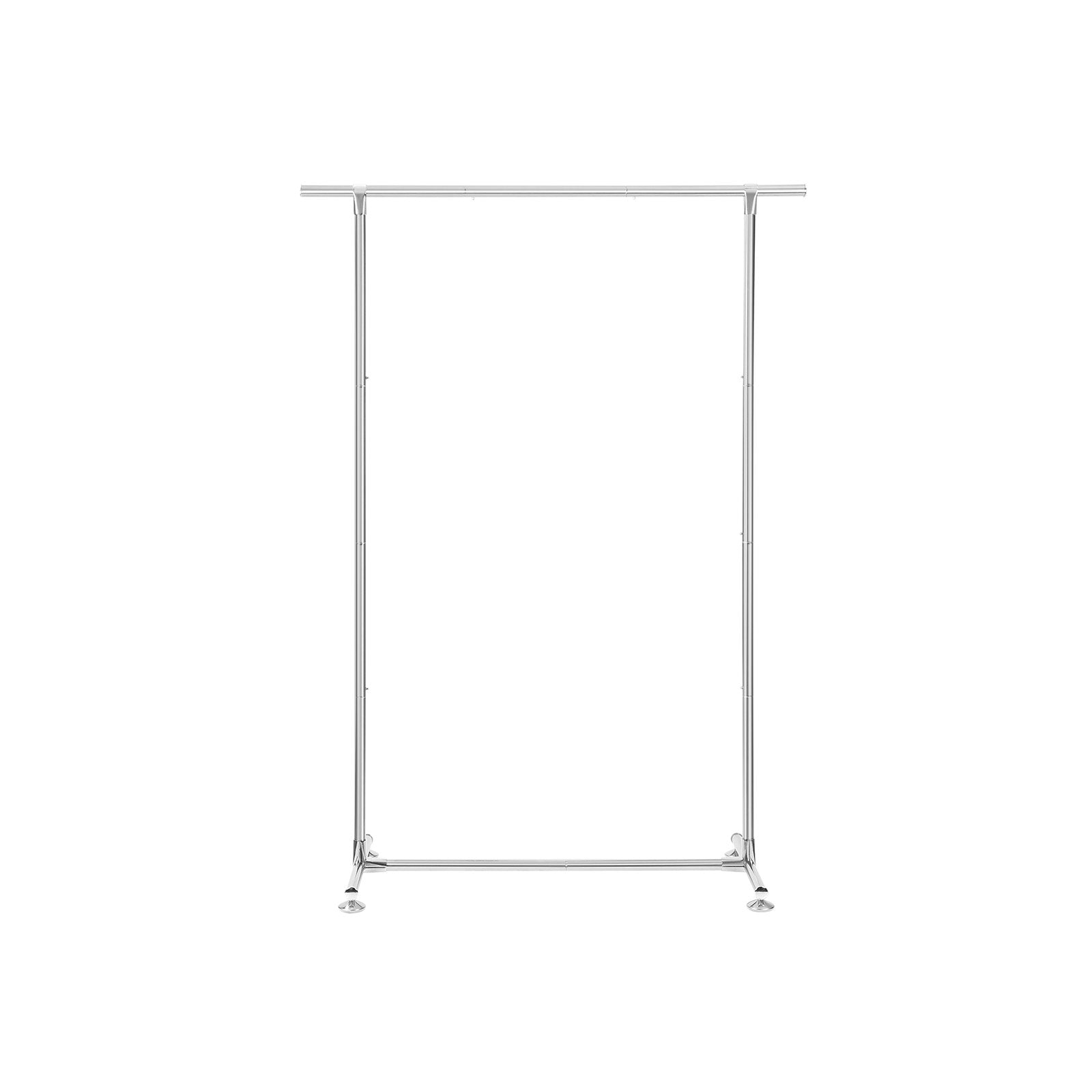 Hanging Rail Garment Rack – All-Metal – Silver – Robust Design with 45 kg Load Capacity