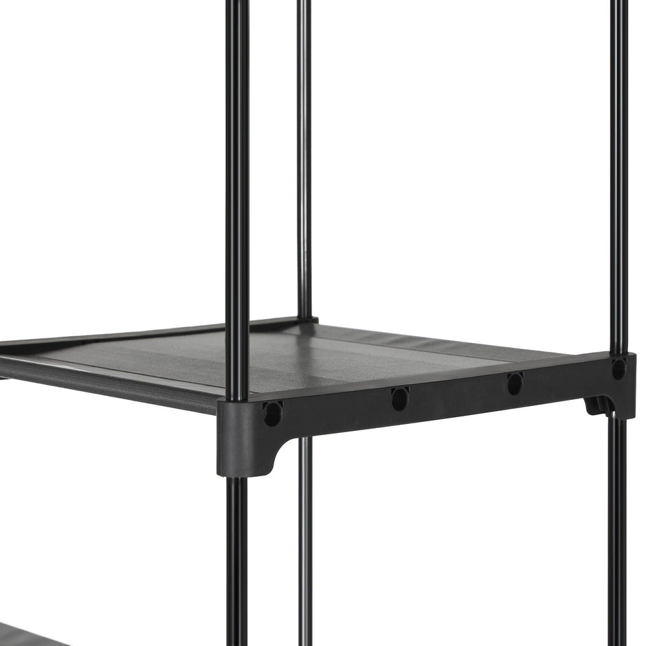 Portable Wardrobe – Fabric – Grey – Foldable with Hanging Rods