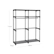 Portable Wardrobe – Fabric – Grey – Foldable with Hanging Rods