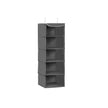 Hanging Storage Shelves – Fabric – Grey – 6-Tier Wardrobe Closet Organizer with Clips
