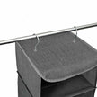 Hanging Storage Shelves – Fabric – Grey – 6-Tier Wardrobe Closet Organizer with Clips
