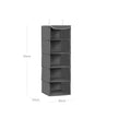 Hanging Storage Shelves – Fabric – Grey – 6-Tier Wardrobe Closet Organizer with Clips